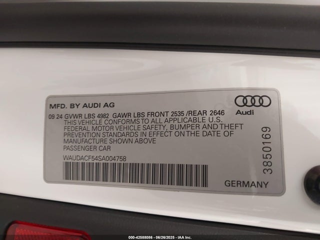 2025 AUDI A5 SPORTBACK WAUDACF54SA004758 Photo 8