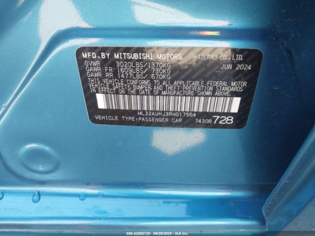 2024 MITSUBISHI MIRAGE ML32AUHJ3RH017564 Photo 8