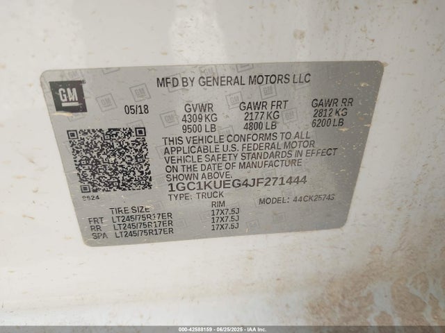 1GC1KUEG4JF271444 Chevrolet l96 - e85 max, iron