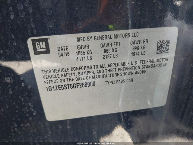 1G1ZE5ST8GF288900 Chevrolet lfv - di: direct injection, vvt, gen1 gmna