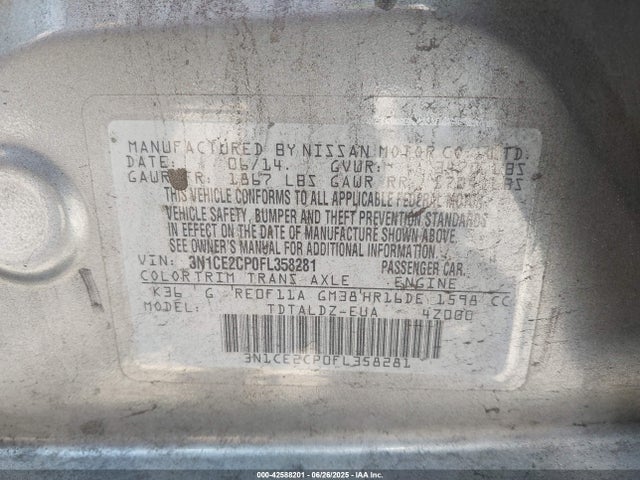 Nissan 2015 2015 3N1CE2CP0FL358281 Image 9
