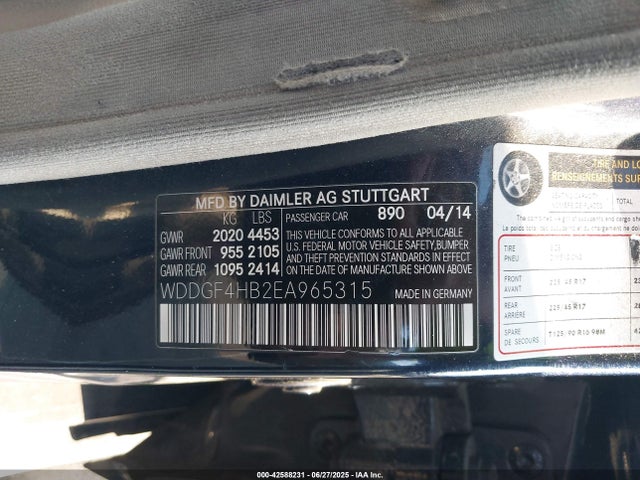 WDDGF4HB2EA965315 Mercedes-Benz 2014