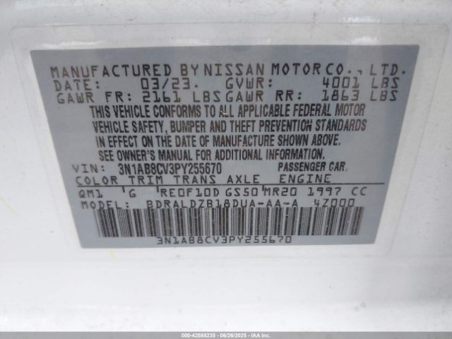 3N1AB8CV3PY255670 Nissan 2023