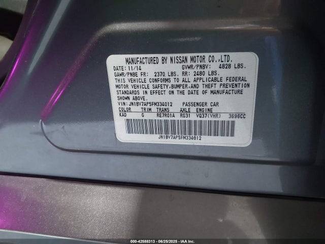 JN1BV7AP5FM334012 Infiniti Q50