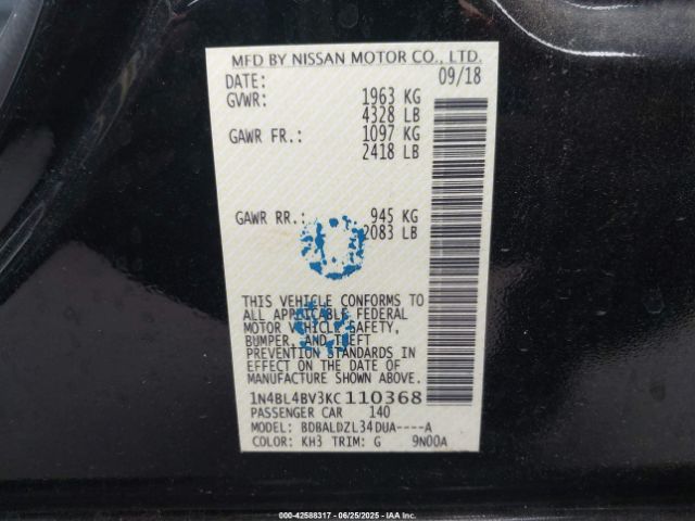2019 NISSAN ALTIMA 1N4BL4BV3KC110368 Photo 8