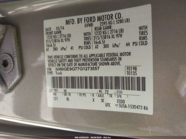 NM0GE9G77G1273557 Ford 2016