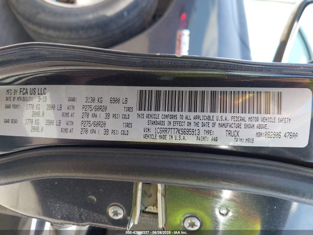 1C6RR7TT7KS695913 RAM 2019