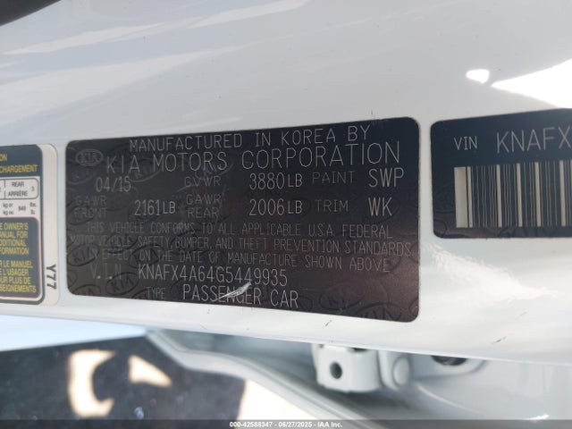 KNAFX4A64G5449935 KIA mpi nu