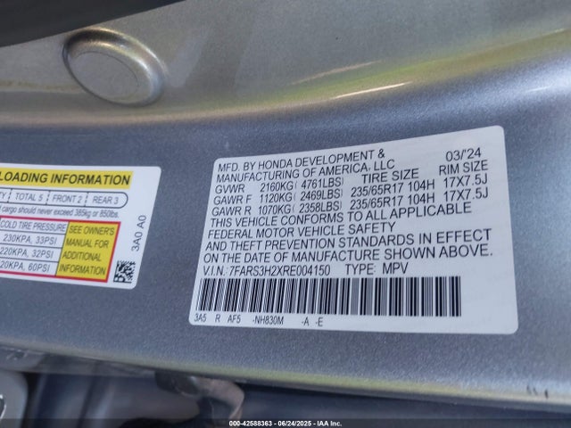 7FARS3H2XRE004150 Honda l15be