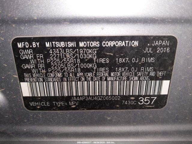 2016 MITSUBISHI OUTLANDER SPORT JA4AP3AU4GZ065002 Photo 8