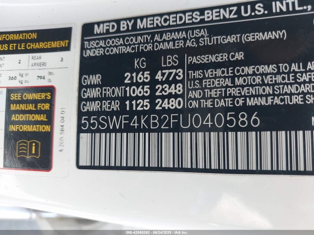 Mercedes-Benz 2015 2015 55SWF4KB2FU040586 Image 9