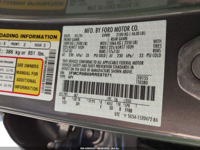 2024 FORD BRONCO SPORT 3FMCR9B69RRE87071 Photo 8