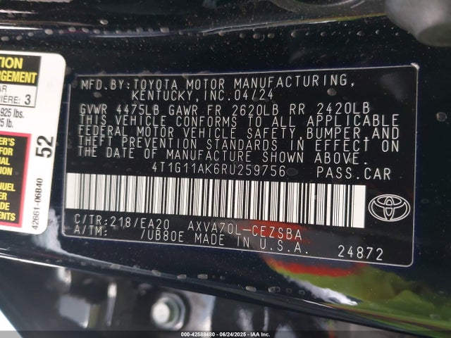 4T1G11AK6RU259756 Toyota a25a-fks