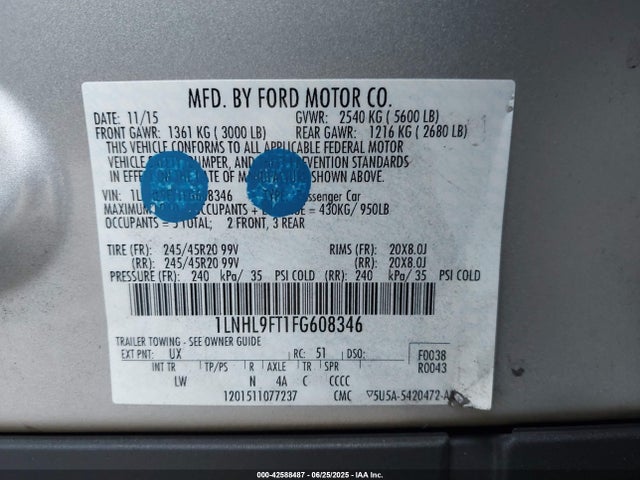 Lincoln gtdi 2015 1LNHL9FT1FG608346 Image 9