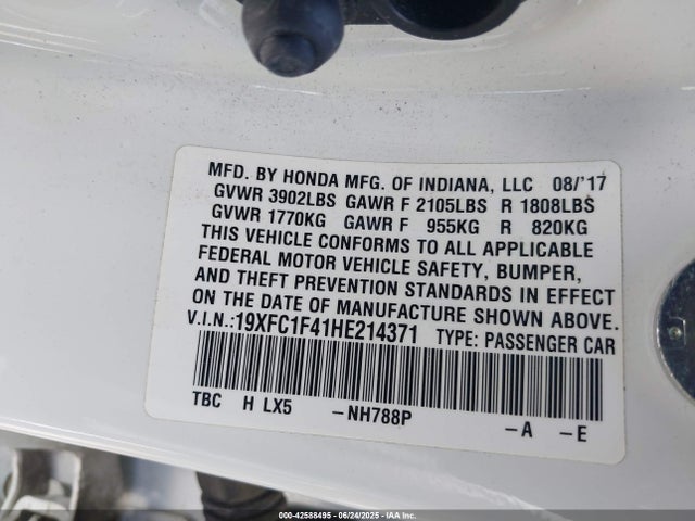 19XFC1F41HE214371 Honda l15b7