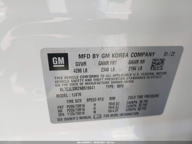 KL7CJLSM2NB516641 Chevrolet le2