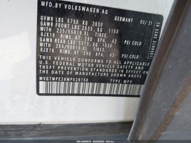2021 VOLKSWAGEN ID.4 WVGTMPE28MP028156 Photo 8