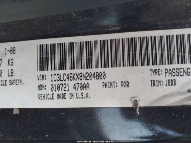 2008 CHRYSLER SEBRING 1C3LC46KX8N204800 Photo 8