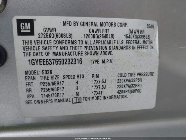 2005 CADILLAC SRX 1GYEE637650232316 Photo 8