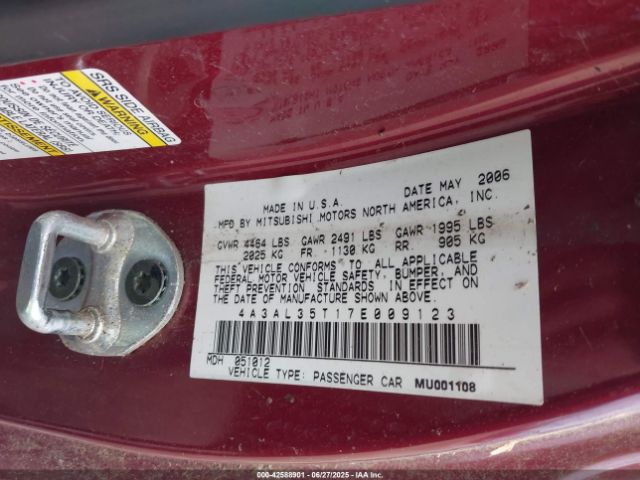 2007 MITSUBISHI ECLIPSE SPYDER 4A3AL35T17E009123 Photo 8