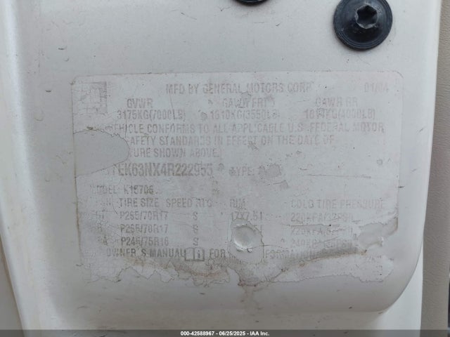 2004 CADILLAC ESCALADE 1GYEK63NX4R222955 Photo 8