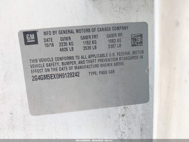 2G4GM5EX0H9128242 Buick lt6 - sidi: spark ignited direct injection, vvt: variable valve timing, e85 max