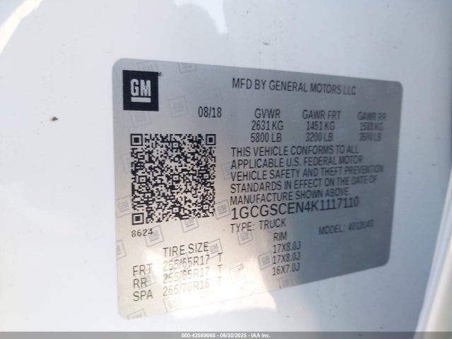 1GCGSCEN4K1117110 Chevrolet lg2 - di: direct injection, vvt: variable valve timing, alum, var2, gen2