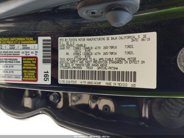 3TMDZ5BN1JM049882 Toyota 2gr-fks