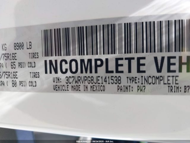 2018 RAM PROMASTER 2500 3C7WRVPG8JE141538 Photo 8