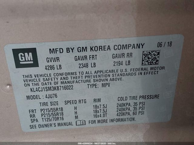 2019 BUICK ENCORE KL4CJ1SM3KB716022 Photo 8