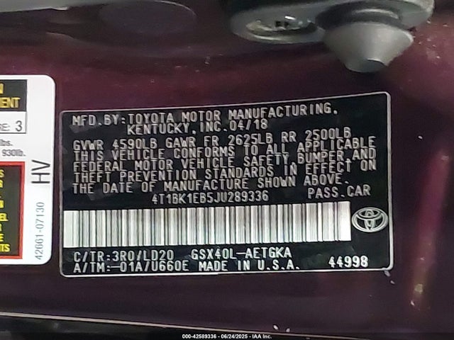 2018 TOYOTA AVALON 4T1BK1EB5JU289336 Photo 8