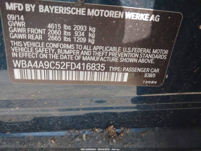 WBA4A9C52FD416835 BMW 428i