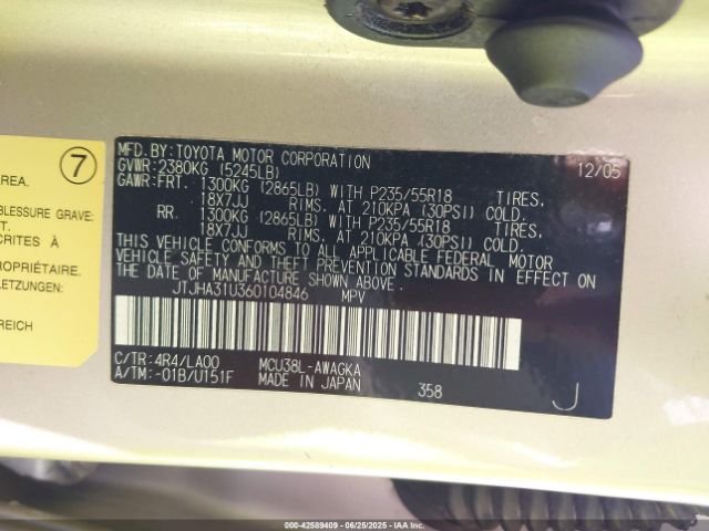 2006 LEXUS RX 330 JTJHA31U360104846 Photo 8