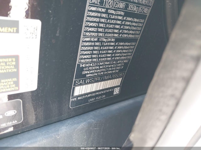 Land Rover aj20p6 2021 SALWS2RU1MA765281 Image 9
