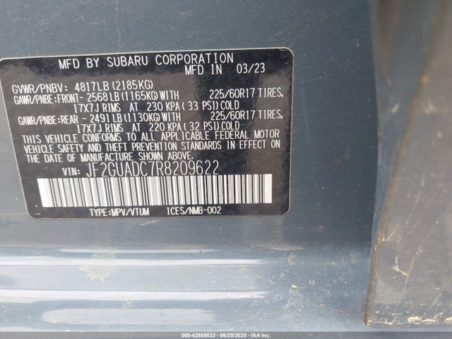Subaru na 2024 JF2GUADC7R8209622 Image 9