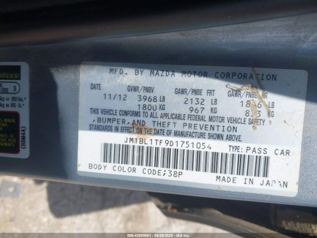 2013 MAZDA MAZDA3 JM1BL1TF9D1751054 Photo 8
