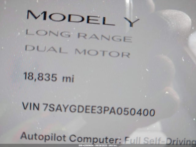 2023 TESLA MODEL Y 7SAYGDEE3PA050400 Photo 8