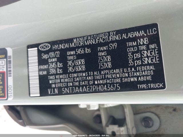 2023 HYUNDAI SANTA CRUZ 5NTJA4AE2PH043675 Photo 8