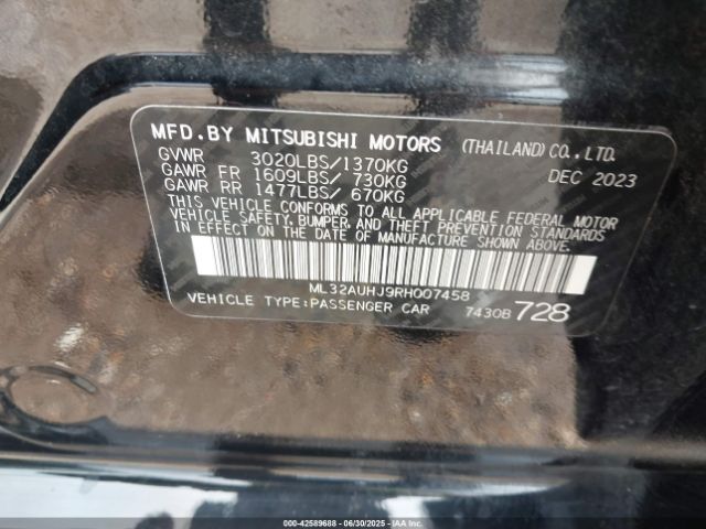 2024 MITSUBISHI MIRAGE ML32AUHJ9RH007458 Photo 8