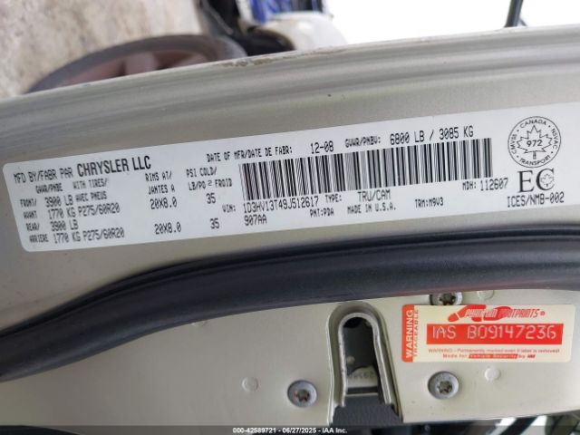 2009 DODGE RAM 1500 1D3HV13T49J512617 Photo 8