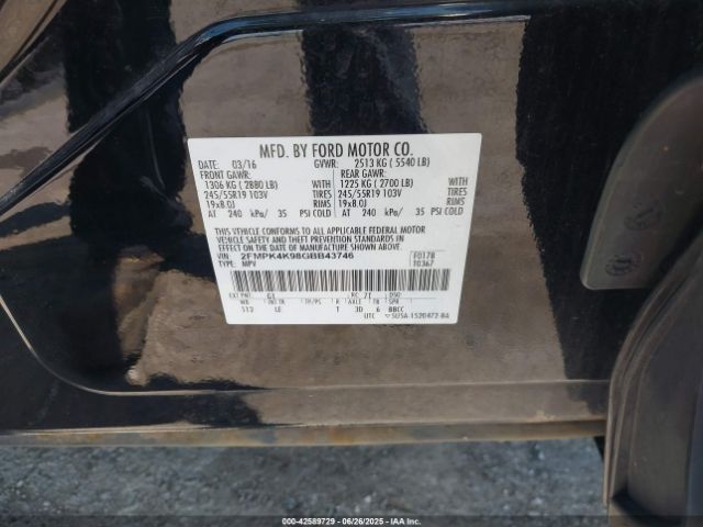 2016 FORD EDGE 2FMPK4K98GBB43746 Photo 8