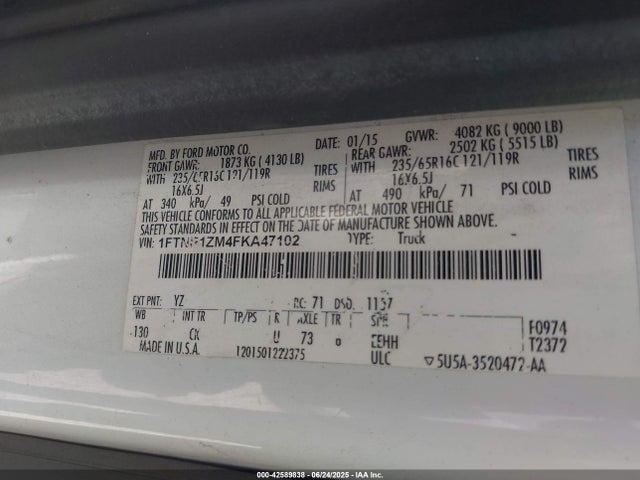 1FTNR1ZM4FKA47102 Ford 2015