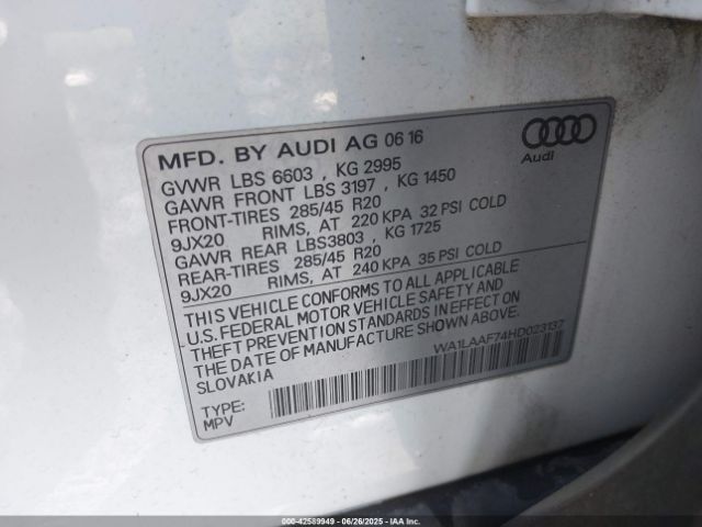 2017 AUDI Q7 WA1LAAF74HD023137 Photo 8