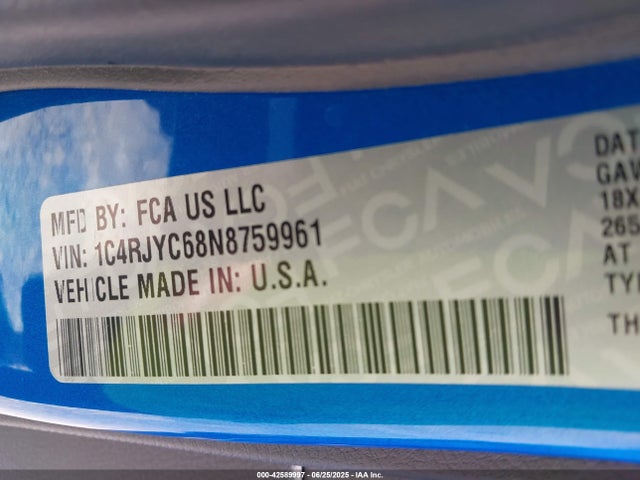 1C4RJYC68N8759961 Jeep Grand Cherokee