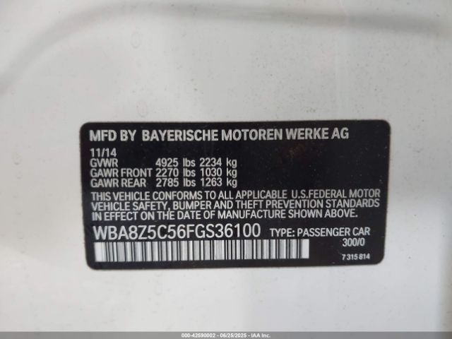 WBA8Z5C56FGS36100 BMW 328I