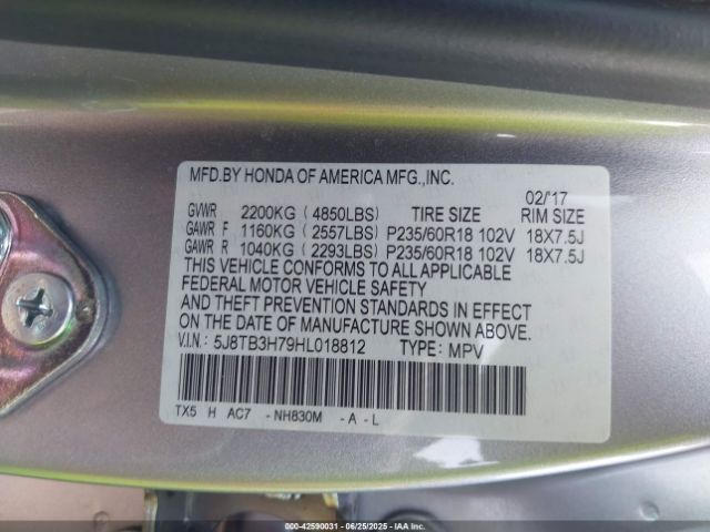 2017 ACURA RDX 5J8TB3H79HL018812 Photo 8