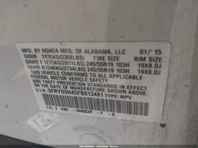 2015 ACURA MDX 5FRYD3H45FB013481 Photo 8