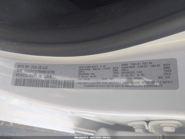 RAM 1500 2021 1C6SRFHT9MN518799 Image 9