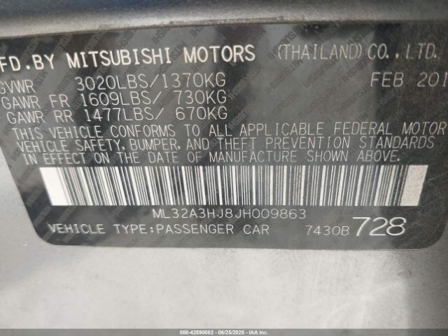 2018 MITSUBISHI MIRAGE ML32A3HJ8JH009863 Photo 8