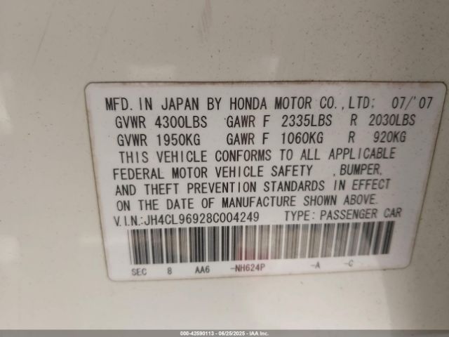 2008 ACURA TSX JH4CL96928C004249 Photo 8